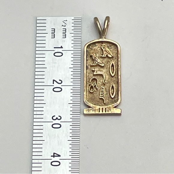STERLING Silver Egyptian Cartouche Symbol Pendant - Picture 4 of 8